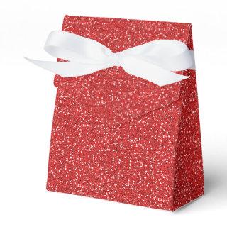 Red Faux Glitter Favor Boxes