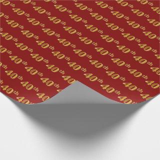 Red, Faux Gold 40th (Fortieth) Event
