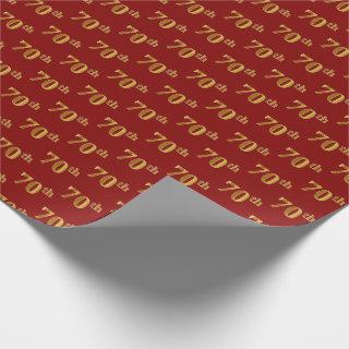 Red, Faux Gold 70th (Seventieth) Event