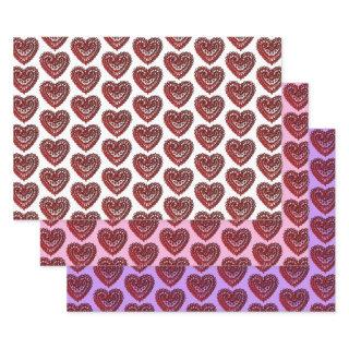 Red Filigree Hearts Collection  Sheets