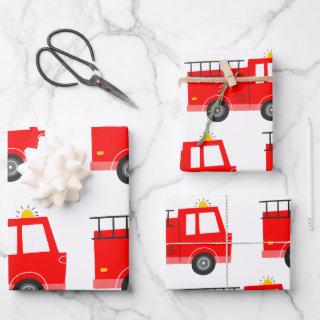 Red Fire Truck Birthday  Sheets