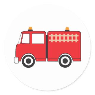 Red Fire Truck Classic Round Sticker