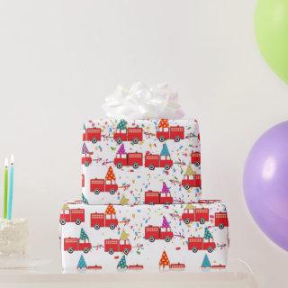Red Fire Truck Party Pattern