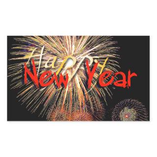 Red Fireworks Happy New Year 2024 R Sticker