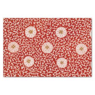 Red Floral Vibrant Ornate Classic Pattern Tissue Paper