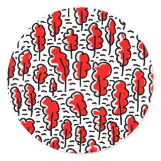Red Forest Classic Round Sticker