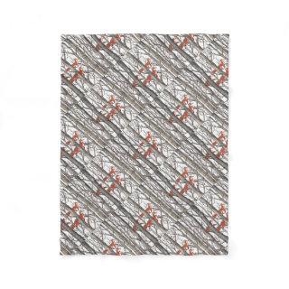 Red Foxes in Woods Art Beautiful Home Decor Fleece Blanket