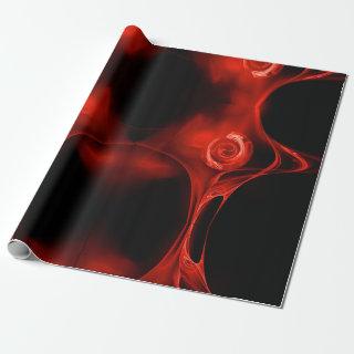 RED FRACTAL ROSE IN BLACK