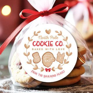 Red Gingerbread Christmas Cookies Exchange Classic Round Sticker