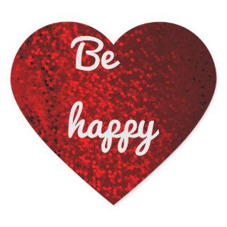 red glitter heart sticker