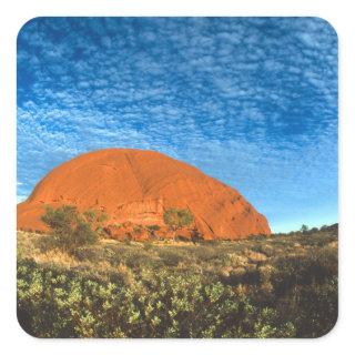 Red Glow of the Famous Ayers Rock in the Outback Square Sticker