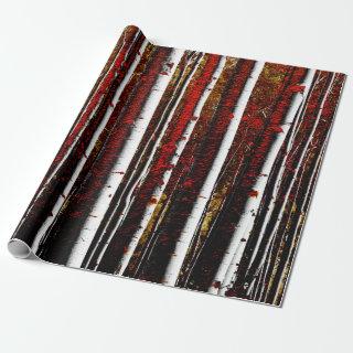 Red Gold and Black Birch Trees