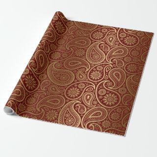 Red & Gold Paisley Pattern