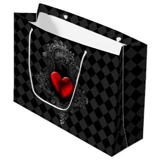 Red Goth Heart Large Gift Bag