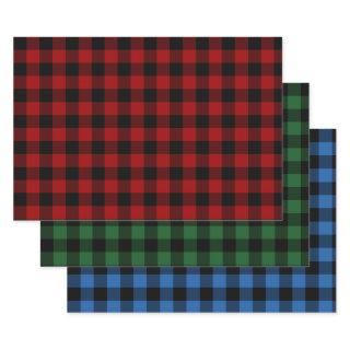 Red, Green, and Blue Buffalo Plaid Holiday  Sheets