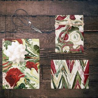 Red Green and Cream Artsy Swirls  Sheets