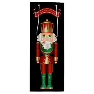 Red Green and Gold Nutcracker  Wine Gift Bag