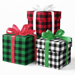 Red Green and White Buffalo Plaid Christmas Small  Sheets