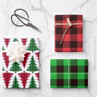Red Green Buffalo Check Christmas Tree  Sheets