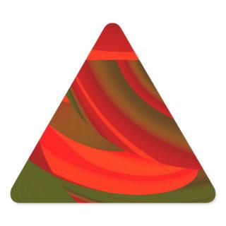 Red & Green Cubist Abstract Triangle Sticker