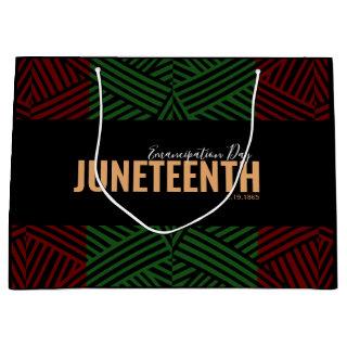 Red Green Emancipation Day June 19 JUNETEENTH Large Gift Bag