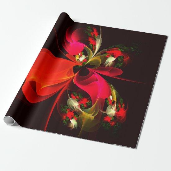 Red Green Floral Modern Abstract Art Pattern #02