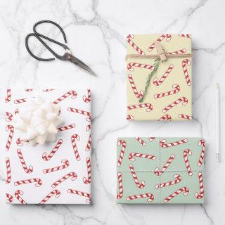 Red, Green, Gold Candy Cane Christmas Pattern    Sheets