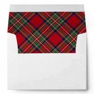 Red Green Plaid Classic Christmas Stewart Tartan Envelope