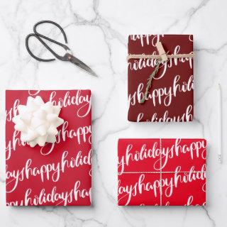 red happy holidays festive script fun  sheets