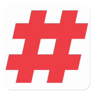 # - red hashtag  or number sign square sticker