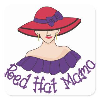 Red Hat Mama Square Sticker