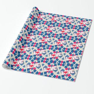 Red Heart Love geometric pattern