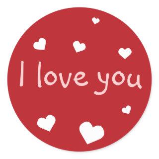 Red heart love Valentine's day custom party favor Classic Round Sticker