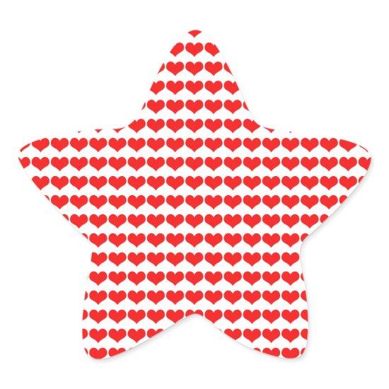 Red Heart Patterns Weddings Valentine's Birthdays Star Sticker