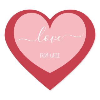 Red heart stickers with love for Valentine’s Day