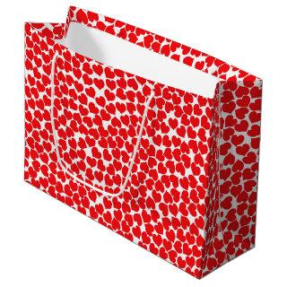 Red Hearts on White Large Gift Bag