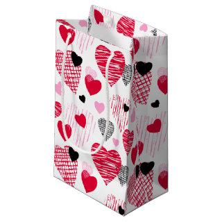 Red Hearts Pattern Valentine's Day Small Gift Bag