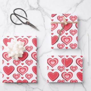 Red Hearts Shape Pattern for valentine s  day Wrap  Sheets
