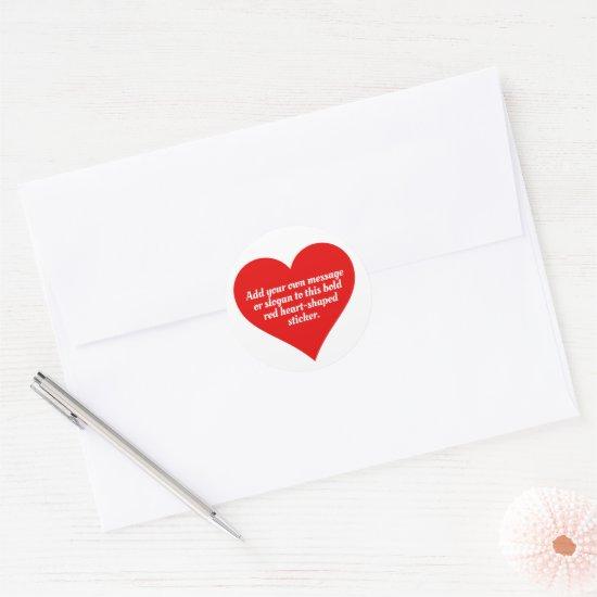 Red Hearts with Your Message Classic Round Sticker