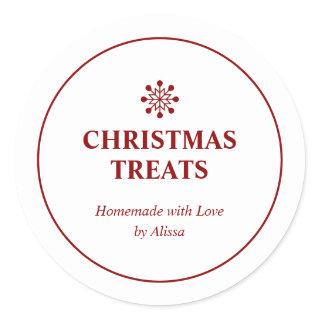 Red Homemade Christmas Treats Holiday Baked Goods  Classic Round Sticker