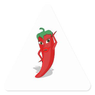 Red Hot Pepper Diva Triangle Sticker