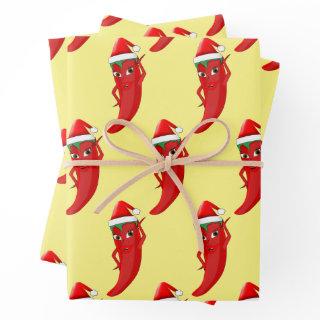 Red Hot Pepper Diva With Santas Hat  Sheets