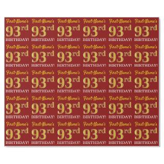 Red, Imitation Gold Look "93rd BIRTHDAY"