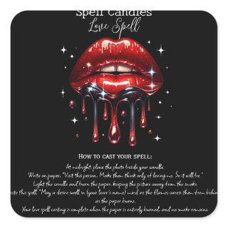 Red Lips Attraction & Love Desires Magic Spell  Square Sticker