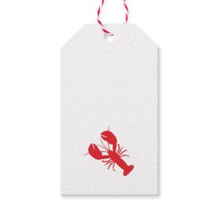 Red Lobster Preppy Coastal Maine Ocean Fun Gift Tags
