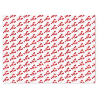Red Lobsters White Gift Wrap Preppy Maine Fun Tissue Paper