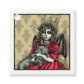 Red Lucia and Cat - Gift Tags Pop Goth Holiday