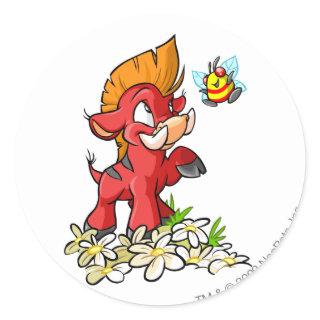 Red Moehog and Buzz Classic Round Sticker