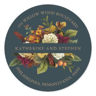 Red | Orange Floral Bouquet Return Address Seal