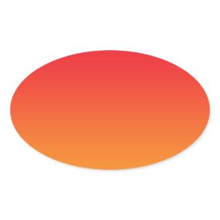 Red & Orange Ombre Oval Sticker
